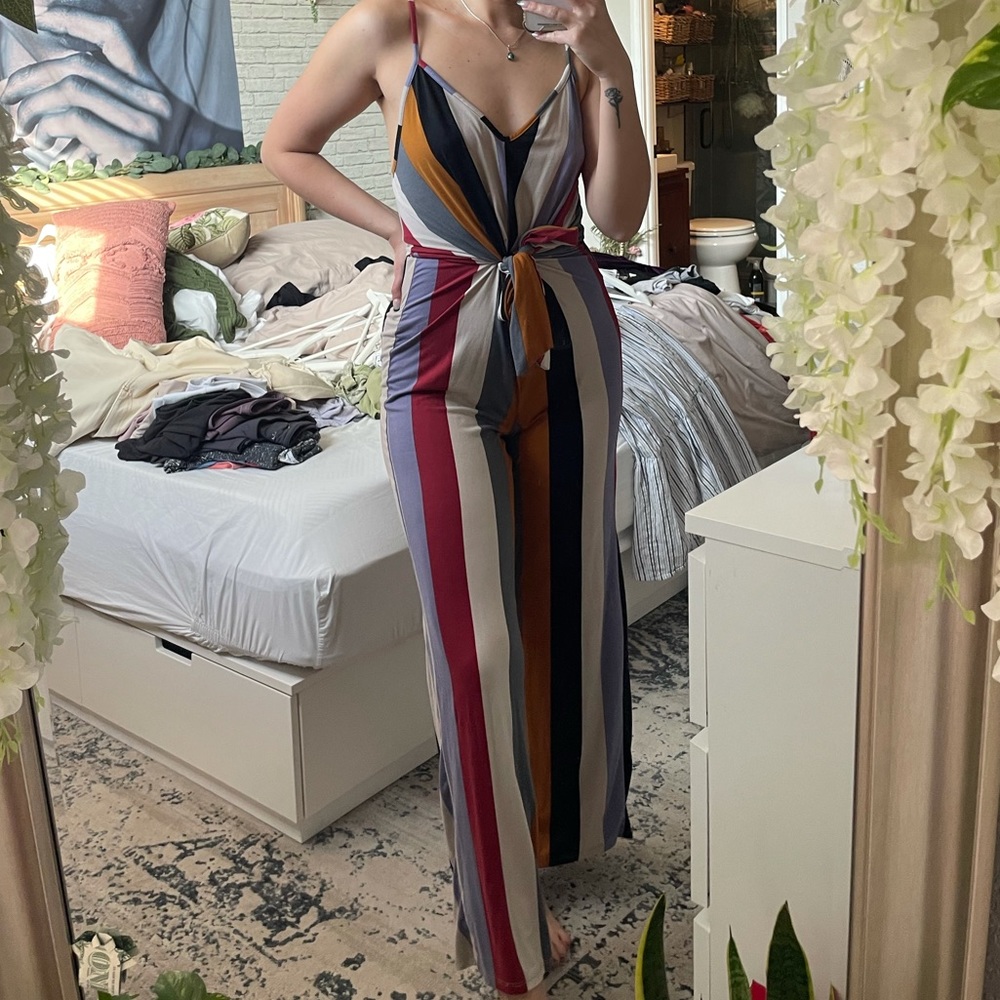 striped jumpsuit